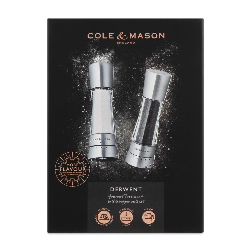 Cole & Mason Derwent Salt and Pepper Grinder Set (Stainless Steel)