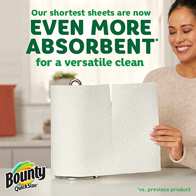 Bounty Quick-Size Paper Towels -12 Family Rolls
