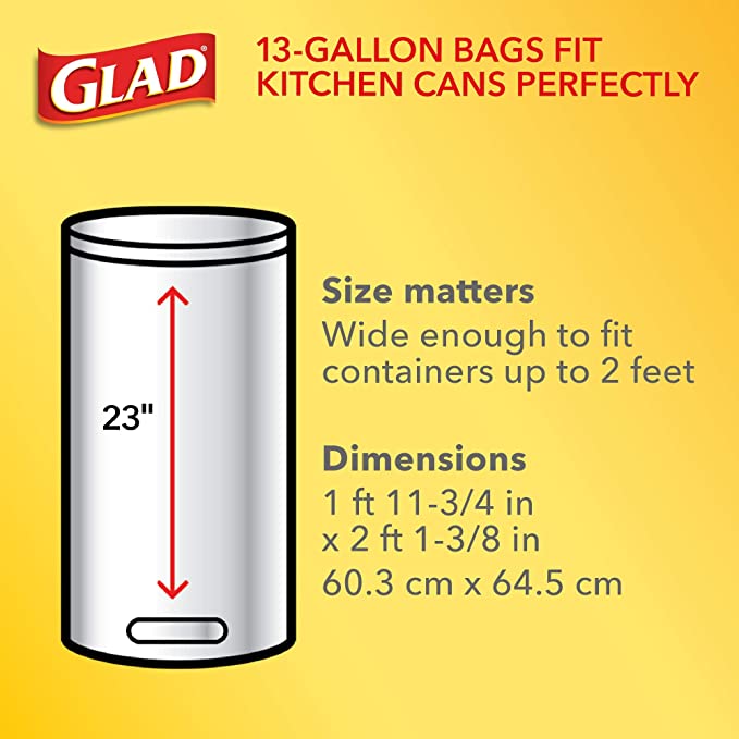 Glad ForceFlex Tall Kitchen Drawstring Scented Trash Bags, 13 Gal (110 ct)