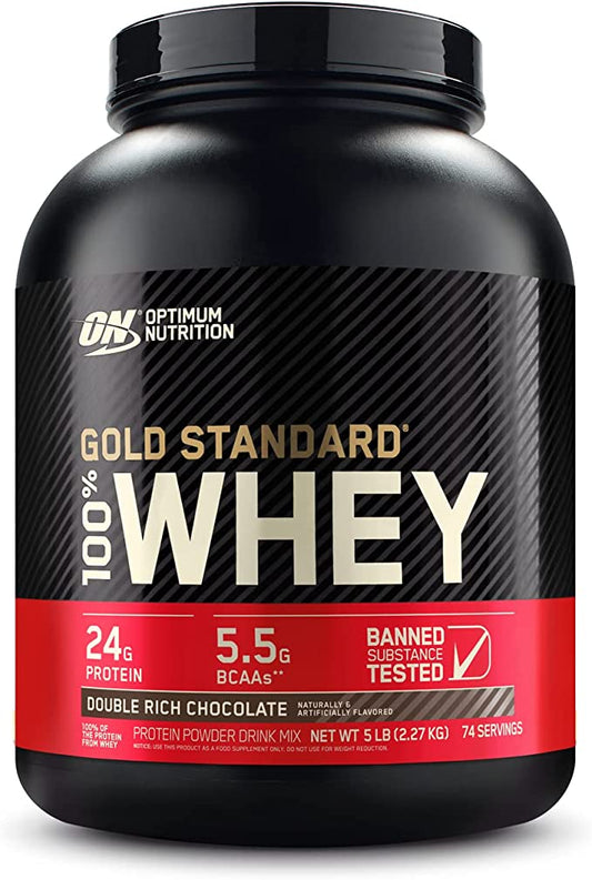 Optimum Nutrition Gold Standard 100% Whey Protein Powder (Double Rich Chocolate) - 5 Pound